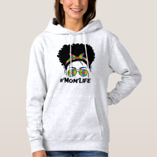 Pull À Capuche Amusante Autisme Maman Messy Bun Chemise Pour Les