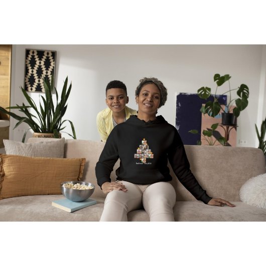 Pull À Capuche Amusement personnalisé Famille Noël 11 Photo Colla