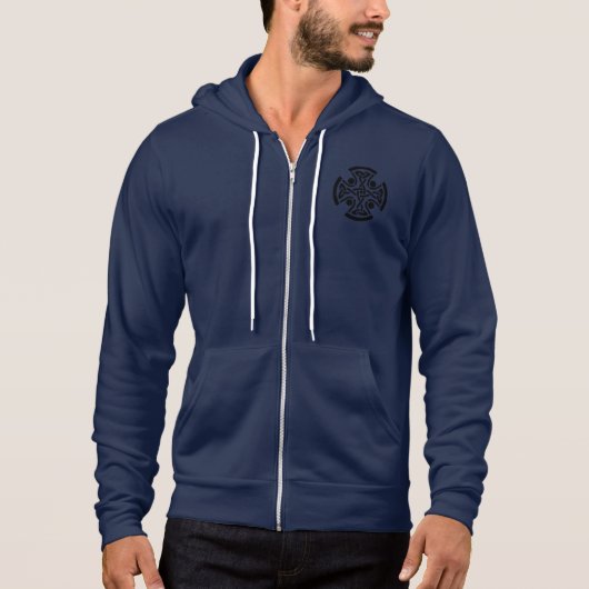 Pull À Capuche Ancienne Croix Celtique à Entrelacs d'Art Fin (Devant)