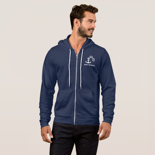 Pull À Capuche Ancre Marine Nautique Bateau bleu Capitaine (Devant entier)