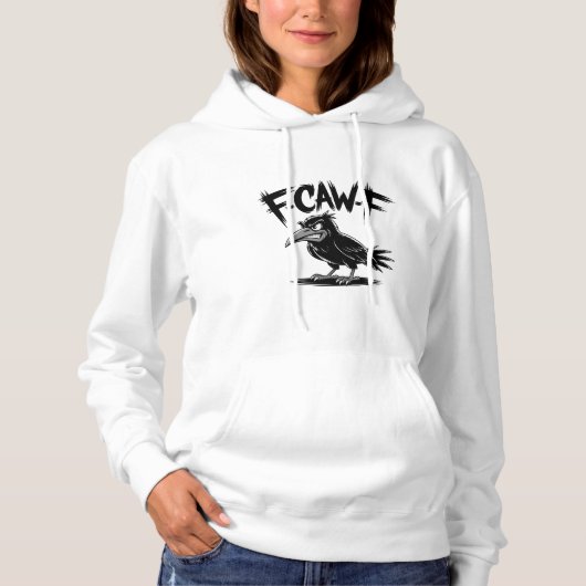 Pull À Capuche Angry Crow “F-CAW-F” – Edgy Cartoon Bird Design (Devant)