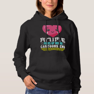 Pull À Capuche Anime Citation Amusante Anime Anime Reprend Où Car