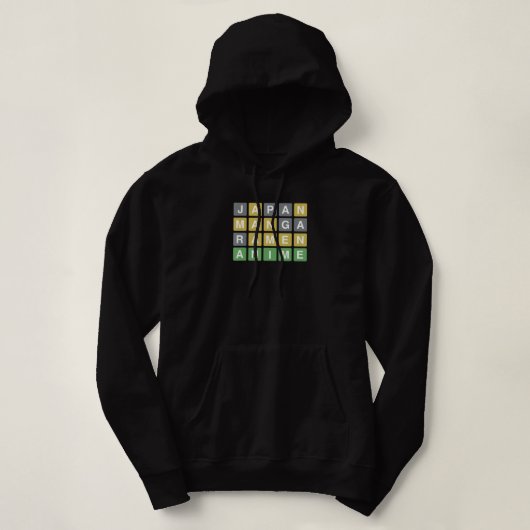 Pull À Capuche Anime Japonais Ramen Lover Wordle jeu de mots (Design devant)