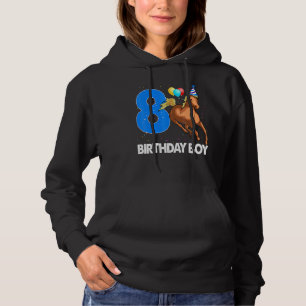 Pull À Capuche Anniversaire Garçon 8 Équitation cavalier Horse Lo