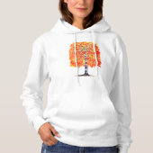 Pull À Capuche Aquarelle Automne Oiseau Arbre Feuille Nature (Devant)