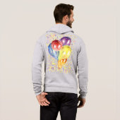 Pull À Capuche Aquarelle Confetti Peinte Balloon Personnalisable (Dos entier)