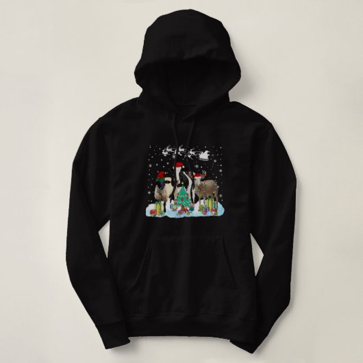 Pull À Capuche Arbre de Noël Animaux de Ferme Mouton Vache Chèvre (Design devant)
