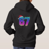 Pull À Capuche Arbre de Noël Cyber Glitchcore 67 Neon Meme (Dos)