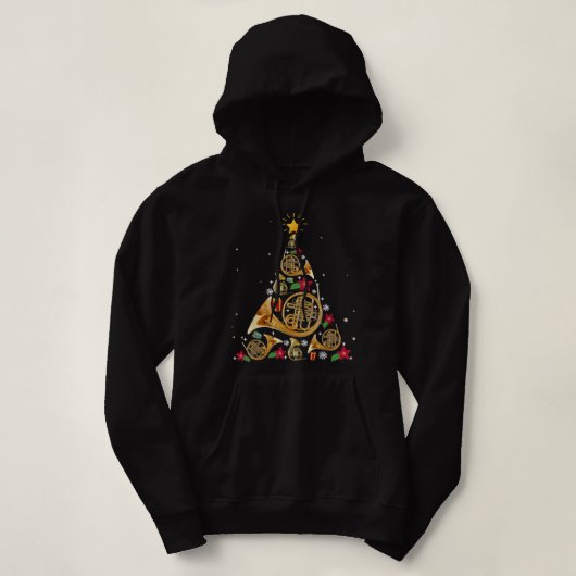 Pull À Capuche Arbre de Noël de la Corne française (Design devant)