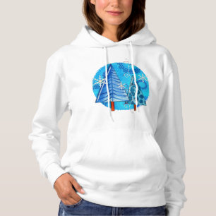 Pull À Capuche Arbre de Noël et bijoux à flocons de neige