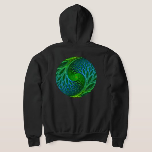 Pull À Capuche Arbre De Vie Fractale Spirale (Couchage Retour)