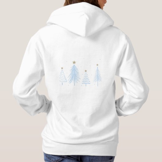 Pull À Capuche Arbres de Noël bleus (Dos)