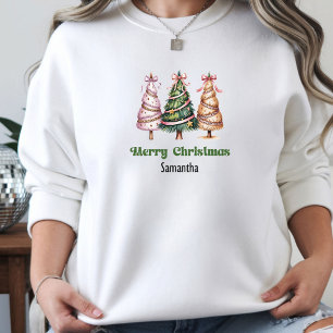 Pull À Capuche Arbres de Noël Coquette Léopard esthétique femmes