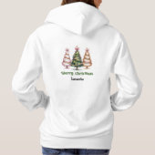 Pull À Capuche Arbres de Noël Coquette Léopard personnalisés capu (Dos)