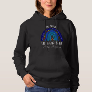 Pull À Capuche Arc-En-Ciel En Avril Nous Portons Du Bleu Pour La