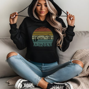 Pull À Capuche Arizona Sedona coucher de soleil vintage rétro az