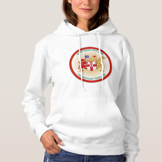 Pull À Capuche Armoiries de l'Irlande du Nord Forme du cercle (Devant)