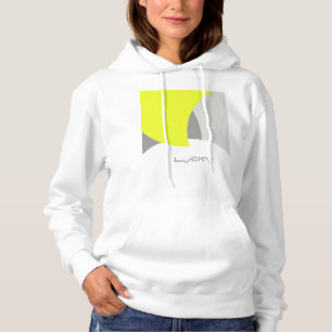 Pull À Capuche Art Abstrait gris jaune blanc