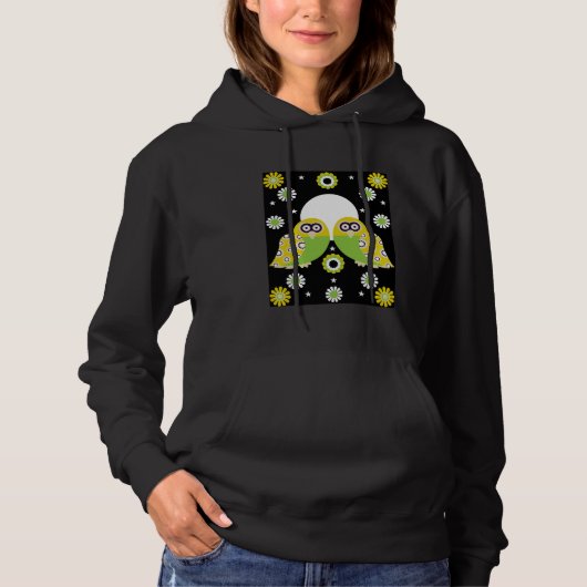 Pull À Capuche Art populaire de Chouette scandinave (Devant)