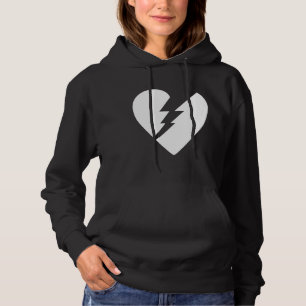 Pull À Capuche Art vectoriel du coeur brisé noir et blanc