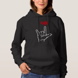 Pull À Capuche ASL I Love You Hand Heart American Sign Language