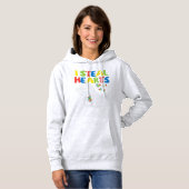 Pull À Capuche Attrapez ce mignon I Steal Hearts Trex Dinosaur T- (Devant entier)