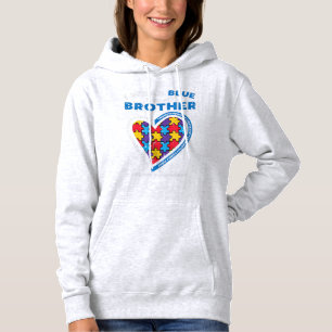 Pull À Capuche Attrapez ce mignon Puzzle Je Porte Du Bleu Pour Mo