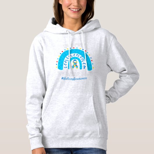 Pull À Capuche Autisme Arc En Avril Nous Portons Blue Autism Awar (Devant)