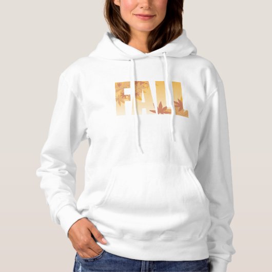 Pull À Capuche Automne Typographie d'automne Design avec Feuille (Devant)