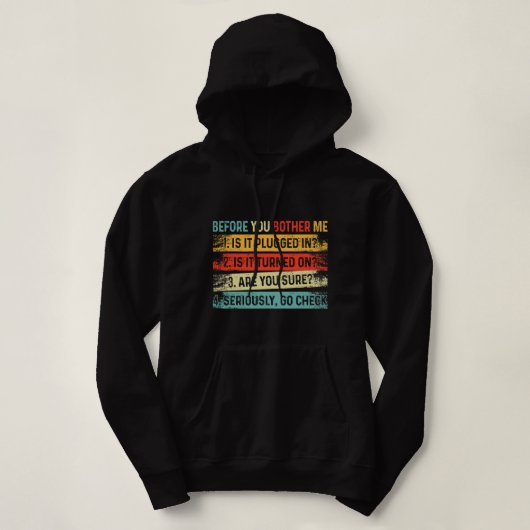 Pull À Capuche Avant de me baigner Funky Technicien Techi (Design devant)