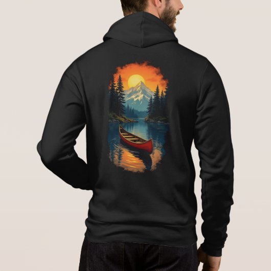 Pull À Capuche Aventure en canoë - Retro Lake Sunset (Dos)