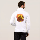 Pull À Capuche Badge avec paysage volcanique tropical et palmiers (Dos entier)