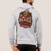 Pull À Capuche Badge d'empreinte de patte de diner rétro pour pap (Dos)