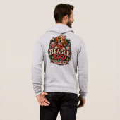 Pull À Capuche Badge d'empreinte de patte de diner rétro pour pap (Dos entier)