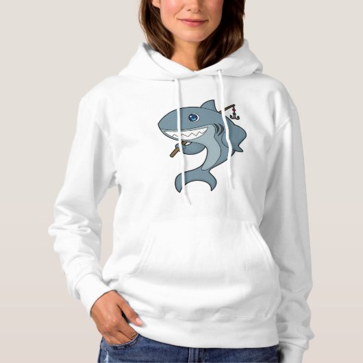 Pull À Capuche Baguette de pêche du requin (Devant)