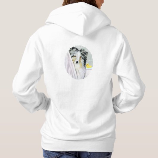 Pull À Capuche Baignoire Merle Sheltie (Dos)