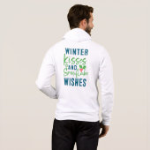 Pull À Capuche Baisers d'hiver et voeux de flocons de neige-51963 (Dos entier)