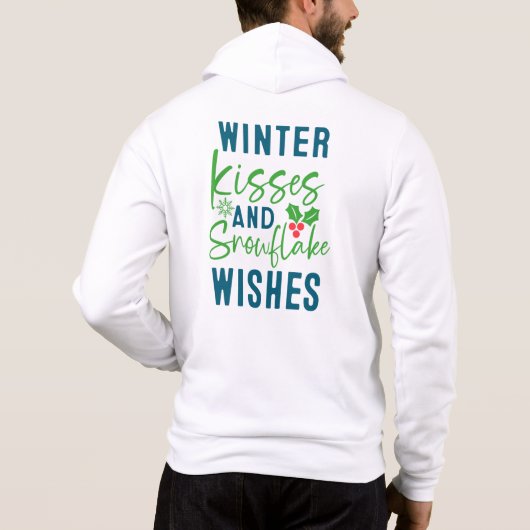 Pull À Capuche Baisers d'hiver et voeux de flocons de neige-51963 (Dos)