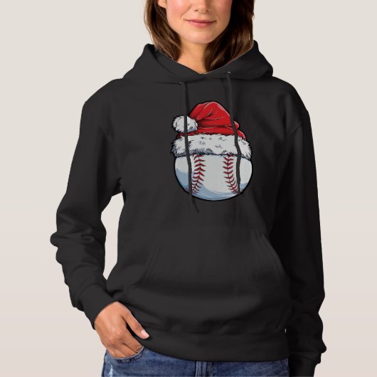 Pull À Capuche Bal de baseball de Noël Chapeau de Noël (Devant)