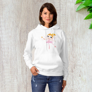Pull À Capuche Ballerine Fée avec Baguette Magique et Ailes