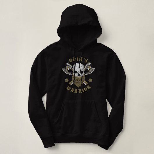 Pull À Capuche Barbe de crâne de guerrier d'Odin Viking (Design devant)