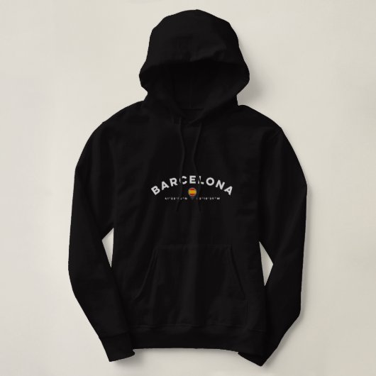 Pull À Capuche Barcelone Espagne (Design devant)