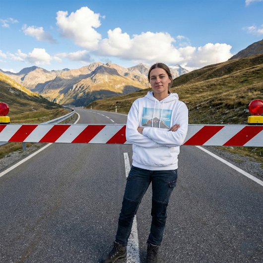 Pull À Capuche Barrière rouge et blanche Accès bloqué