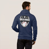 Pull À Capuche Baseball de texte personnalisé (Dos entier)