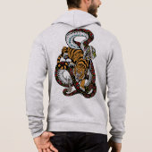 Pull À Capuche Bataille Épique : Art du Tigre contre le Serpent (Dos)