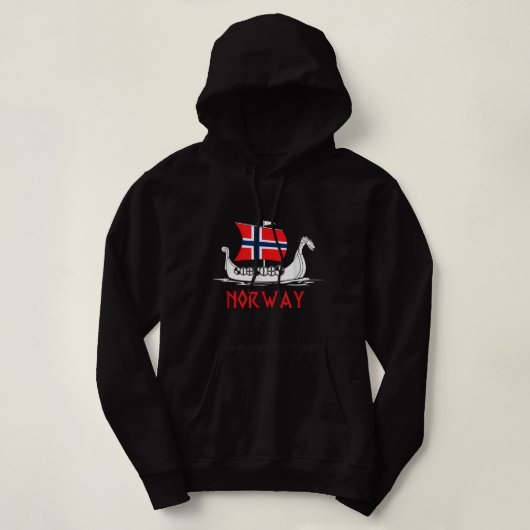 Pull À Capuche Bateau Norwegian Drapeau Norvège Viking Ship Norvè (Design devant)
