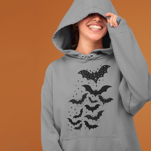 Pull À Capuche Bats et étoiles volants de la galaxie d'Halloween