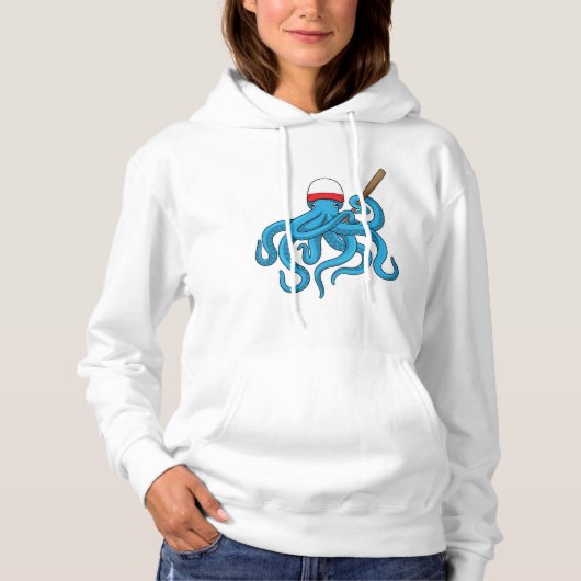 Pull À Capuche Batte de baseball Pieuvre Baseball (Devant)