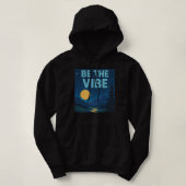 Pull À Capuche “Be The Vibe” Retro Crayon Nightscape Aesthetic (Design devant)