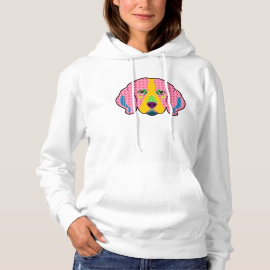 Pull À Capuche Beagle Motif Pop Art (Devant)